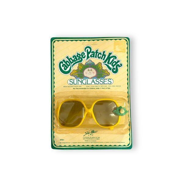 Rare YELLOW Cabbage Patch Kids Sunglasses 1984 New Vintage Star Power 6750 - Picture 1 of 6